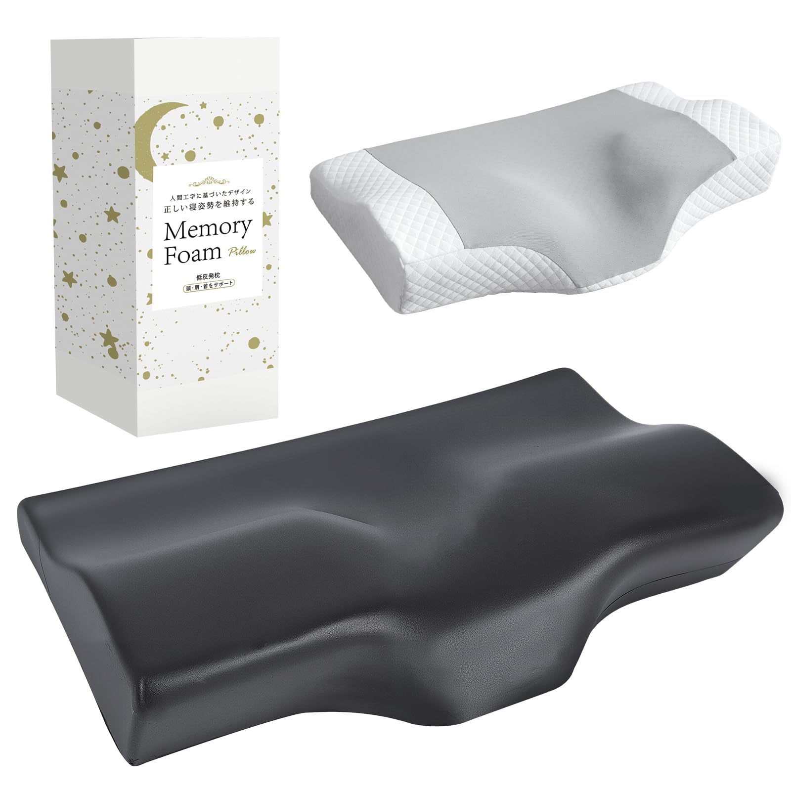 

AooDen Bamboo Charcoal Memory Foam Relieves Neck Choose Between Low and High Suitable for Side or Back Comfortable Sleep Pillow Made of Bamboo чёрный