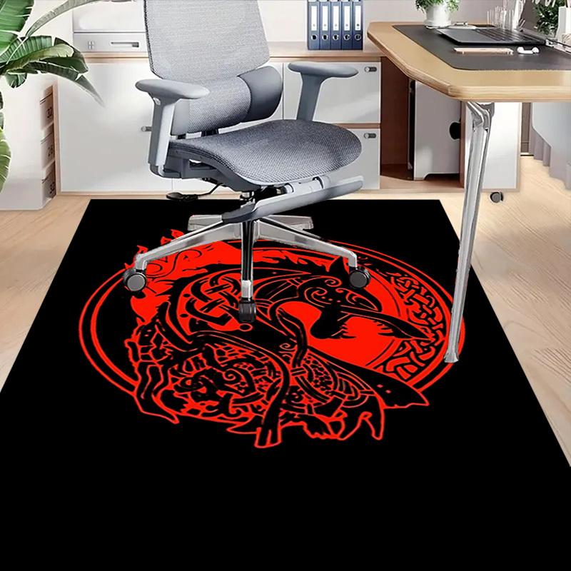 1pc Wolf Circle Carpet, Office Rug Outdoor Mat Home Decor Area Carpet Festival