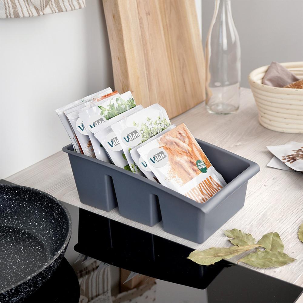 Spice Organizer Container Gray 25X15X9 Cm 2 Pcs.