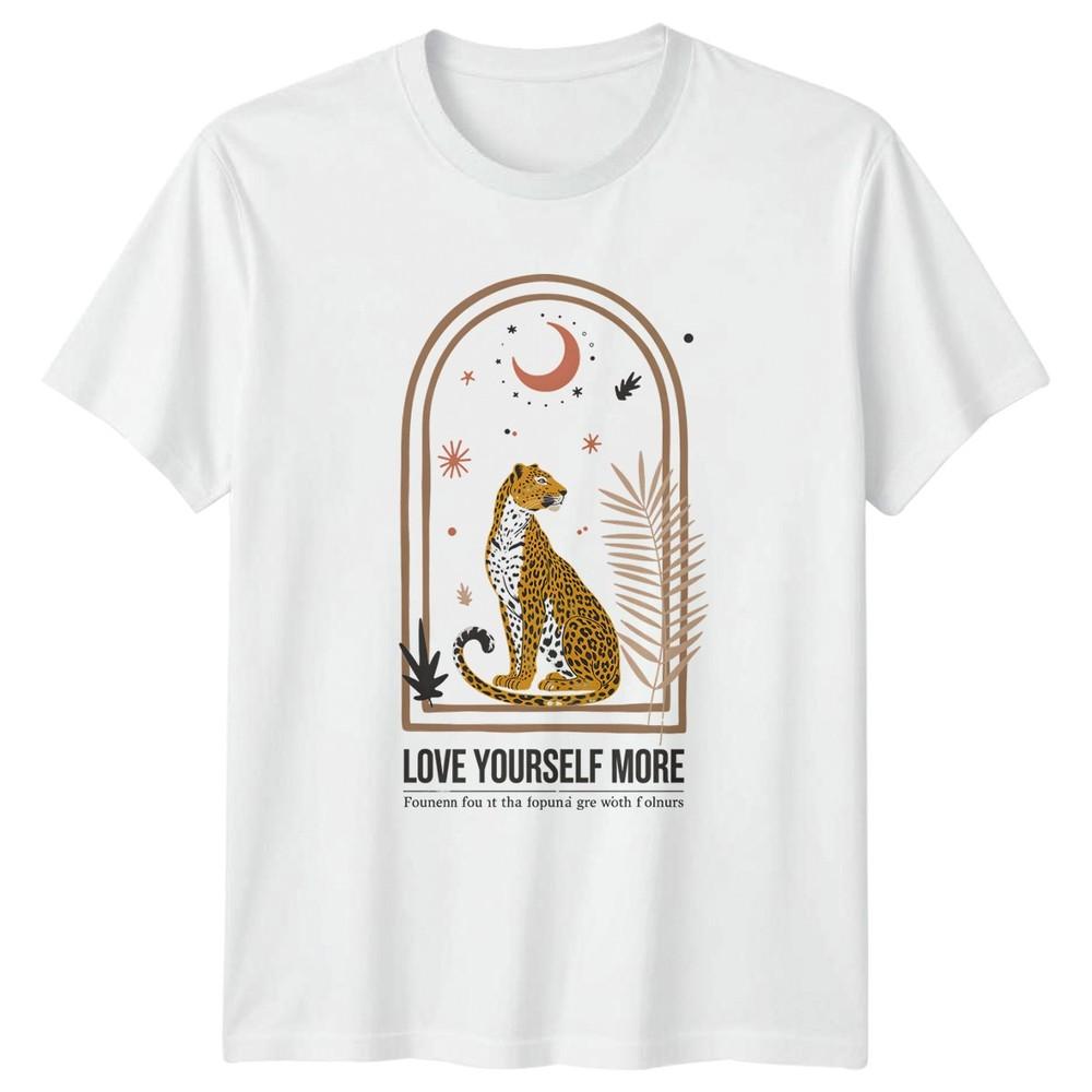 Love Yourself More TShirt Bohemian Leopard Wildlife Gift For Him And Her S