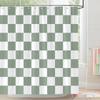 Square and Abstract Line Shower Curtain Geometric Patterns Simple Modern Polyester Fabric Bath Curtain with Hooks Bathroom Decor
