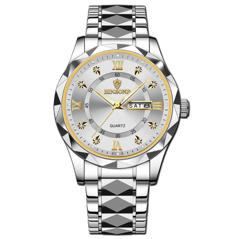 Binbang BINBOND men's watch luminous waterproof business quartz watch