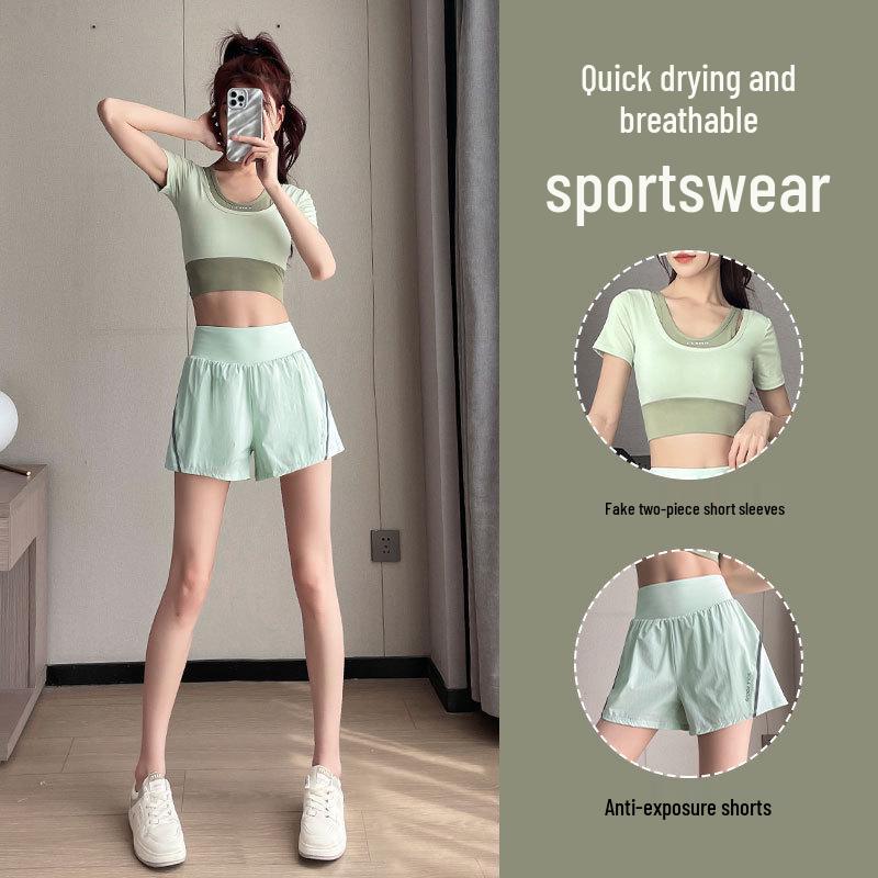 Women's High-End Yoga Set: Quick-Dry Running Shorts & Top - Summer 2025 Fitness Wear