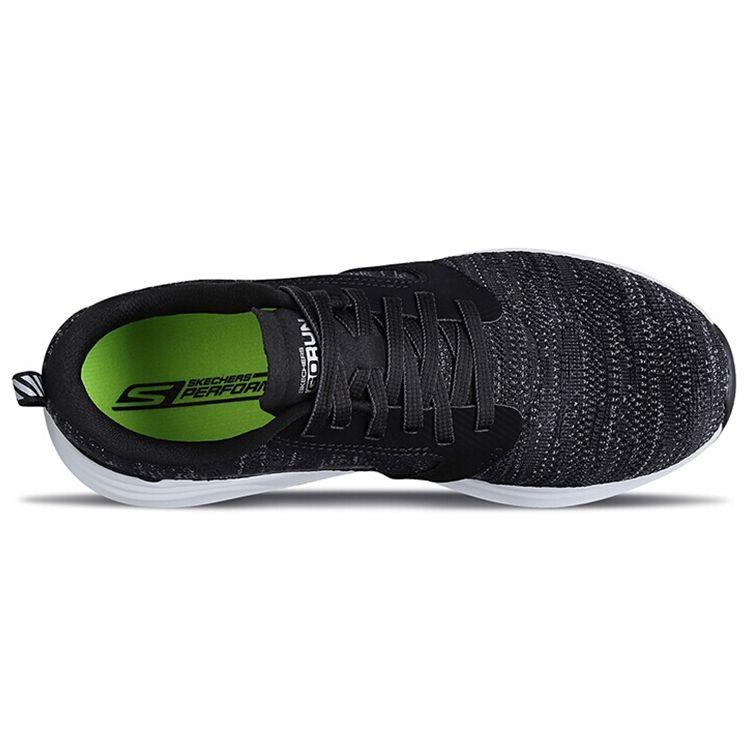 Skechers Go Run Ride Low Top Running Shoes Women Sneaker Black White 15200-BKW