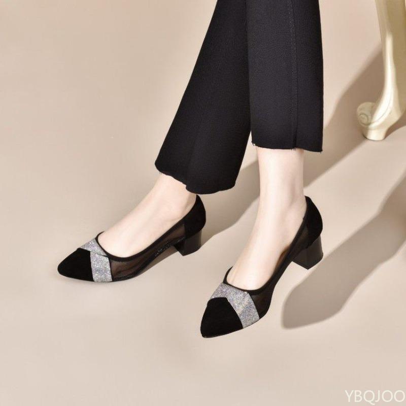 Fashion Casual versatile summer new low heeled women's shoes pointed  shallow mouth breathable fashionable comfortable women's shoes