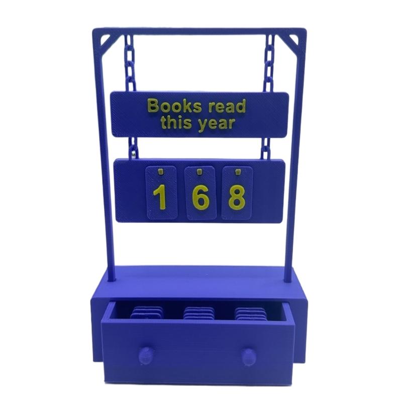 Hanging Book Counter Decoration With Number Display And Storage Drawer For Reading Tracking Accessories Book Lover Gift