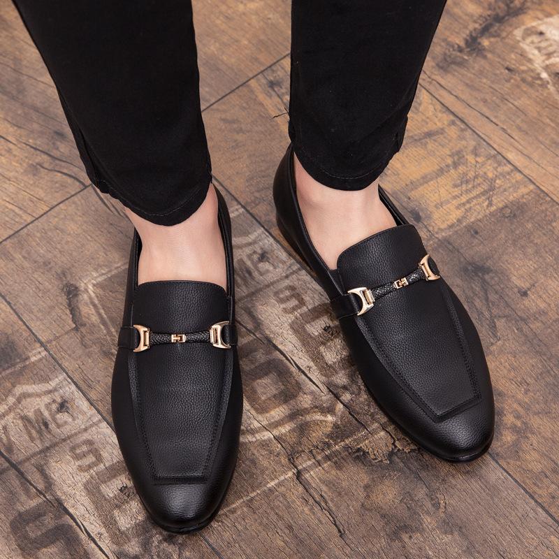 Leather Shoes Autumn Dress Casual Soft Sole Inner Height Increase Hair Stylist British Pointed Head Winter Velvet