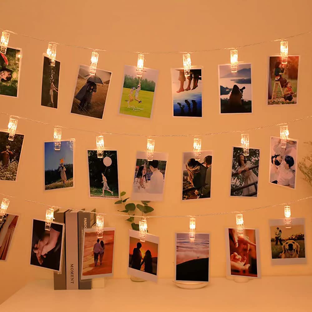 BQuel Photo Decoration Lights 3M 30 LED String Lights, 30pcs, Photo Clips, DIY Wall Decoration, Garden Lights, Jewelry Lights, Wire Lights, Indoor &