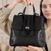 Genuine Leather New Versatile Backpack Fashion Large Capacity Cowhide Women's Bag College Style Backpack Dotted Simple Elegant Bag