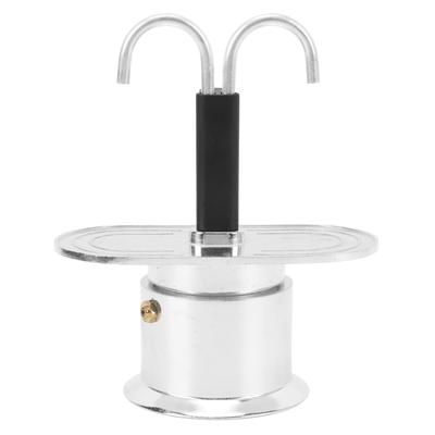Cafetiera cu cap dublu 100ml aliaj de aluminiu DIY Mini cafetieră italiană cu două capete plită pentru