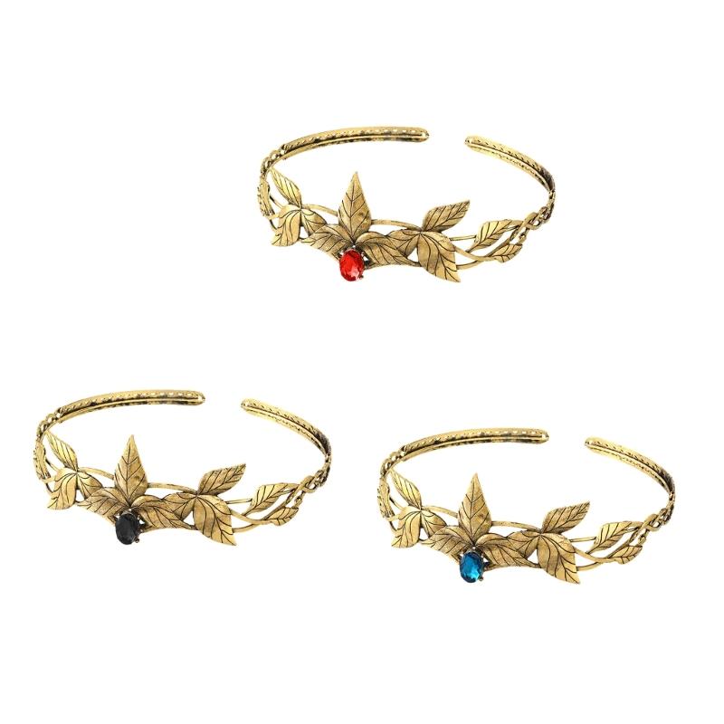 Shinning Hair Hoop Ethnic Style Leaves Shape Baroque Headband for Taking Photo