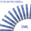 5 10 20 50 100Pcs 1ML Plastic Syringes Cubs Measuring Hydroponic Measuring With OPP Cover Sampler Epoxy Resin Syringe Tool 1ML