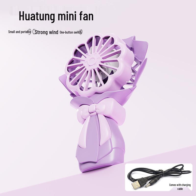 Portable Mini Cartoon Flower USB Desk Fan - Student Gift