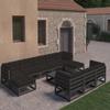 Day and Night - Day and Night 10-piece Garden Furniture Set with Black Pine Wood Cushions