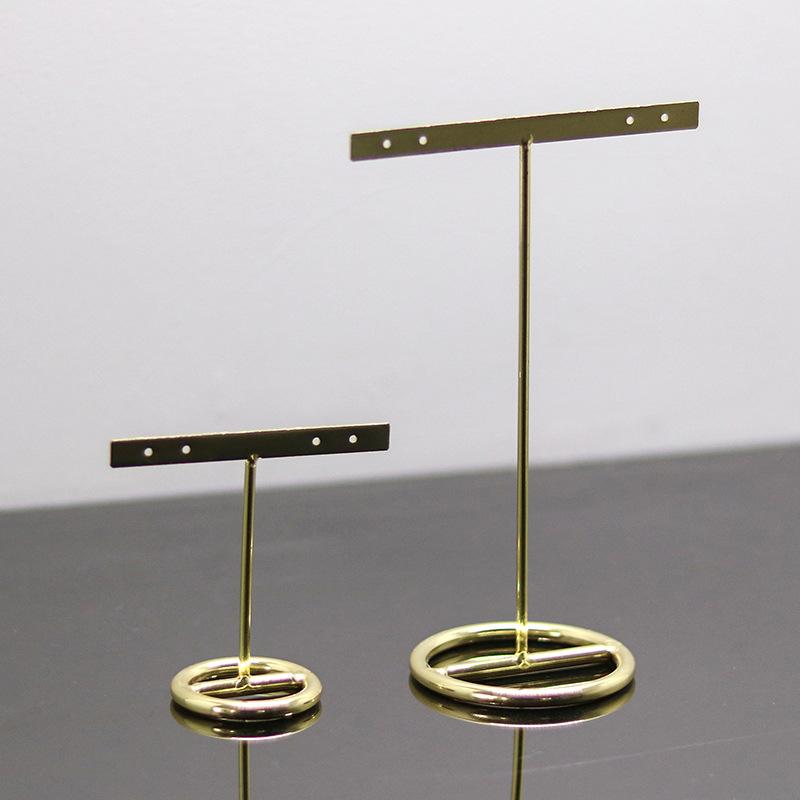 Metal Storage Rack Geometric Hook Earrings Necklace Golden Jewelry Display Stand Desktop Storage Container Home Decoration