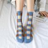 Women's  And Winter Striped Blue Plaid Sports Socks