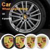 4 szt. Naklejka na środek koła 3D do samochodu Emblemat samochodowy Nakładka na środek koła do Porsche Cayenne Macan 911 Boxster Cayman Panamera 718