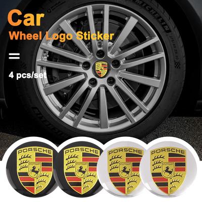 4 szt. Naklejka na środek koła 3D do samochodu Emblemat samochodowy Nakładka na środek koła do Cayenne Macan 911 Boxster Cayman Panamera 718