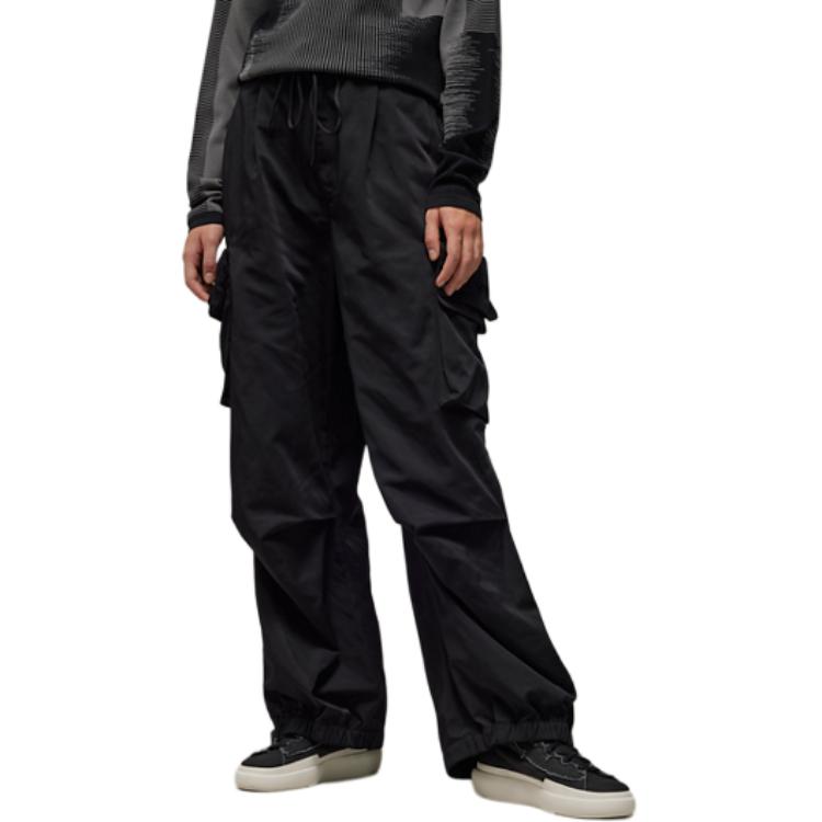 Y-3 Pocket Elastic Waist Straight Leg Solid Color Casual Pants Unisex Pants Black IN4399