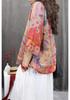 Asymmetrical Linen Frog Button Chinese Style Shirt, Spring/Summer 2026, Slimming Three-Quarter Sleeve Pullover.