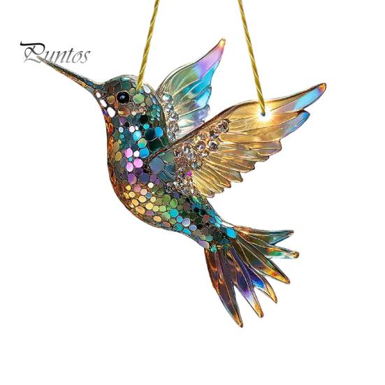 

Украшение в виде ловца солнца в виде птицы, окрашенное акриловое, летящая птица, ловец солнца, красочное подвесное украшение для окна, для дома, балкона, сада, декора B