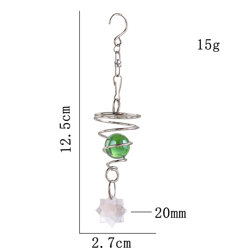 D5 Gazing Ball Spiral Tail DIY Suncatcher Wind Spinner Stabilizer Crystal Prism Rainbow Maker Garden Hanging Decor+ Swivel Hook