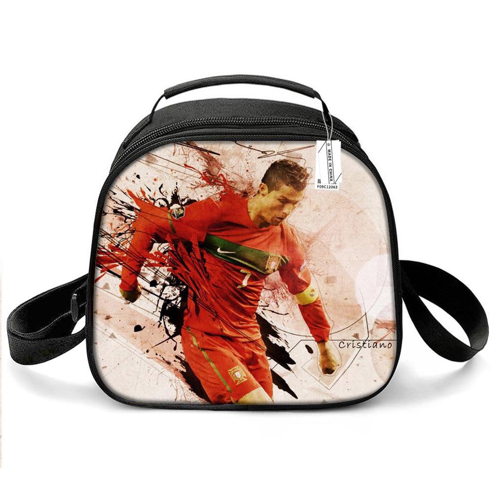 Messi & Ronaldo World Cup Kids' Lunch Bag - Insulated Handheld Picnic Bag for Students