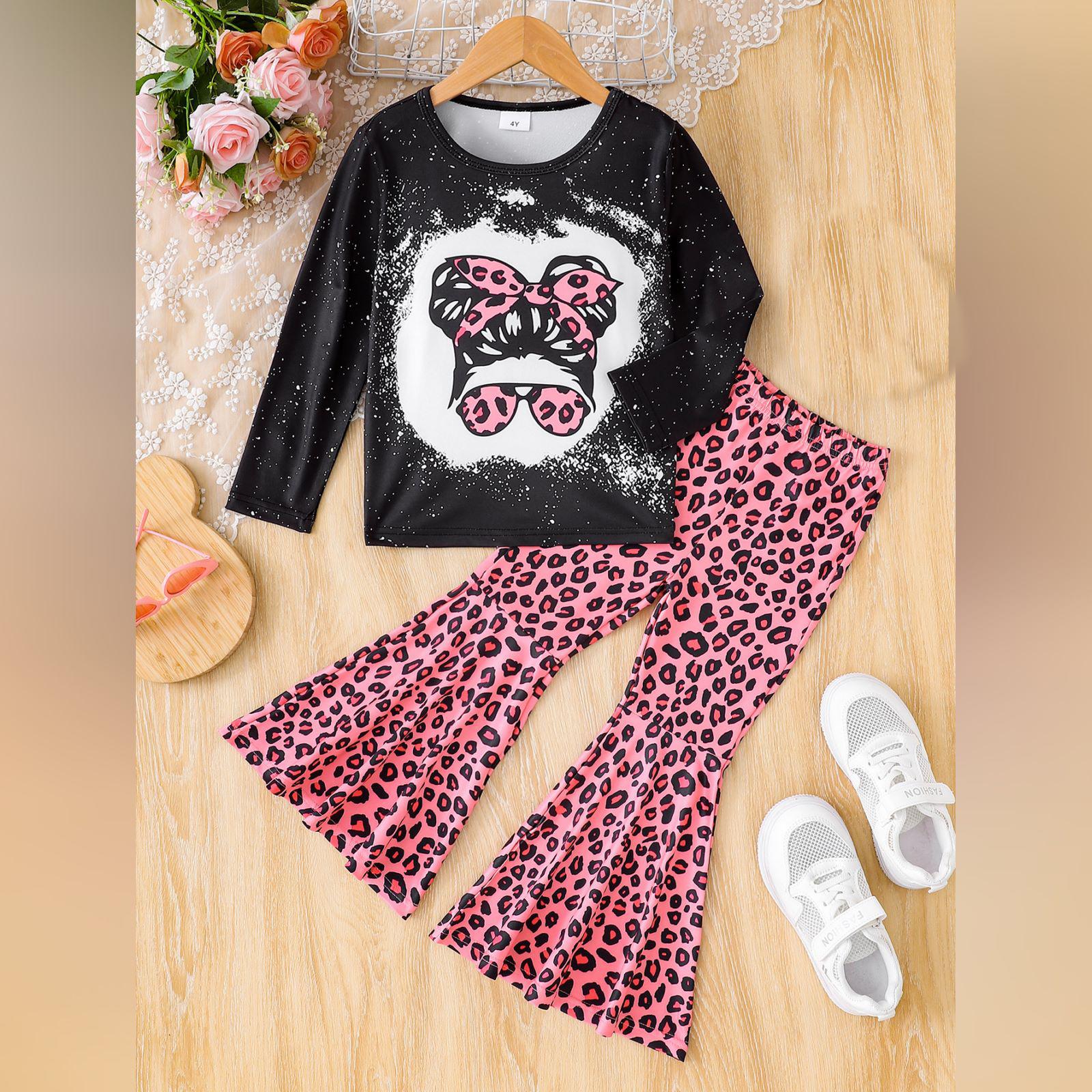 

Комплект детского топа с длинным рукавом - Повседневный, стильный и универсальный детский наряд 7Y