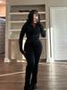 HR24057 Women's Sexy Long Sleeve Flare Two-Piece Sports Casual Set