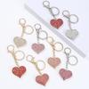 Sparkling Heart Keychain With Rhinestones Accent Zinc Alloy Design Bag Hanging Decoration For Women Gift Giving