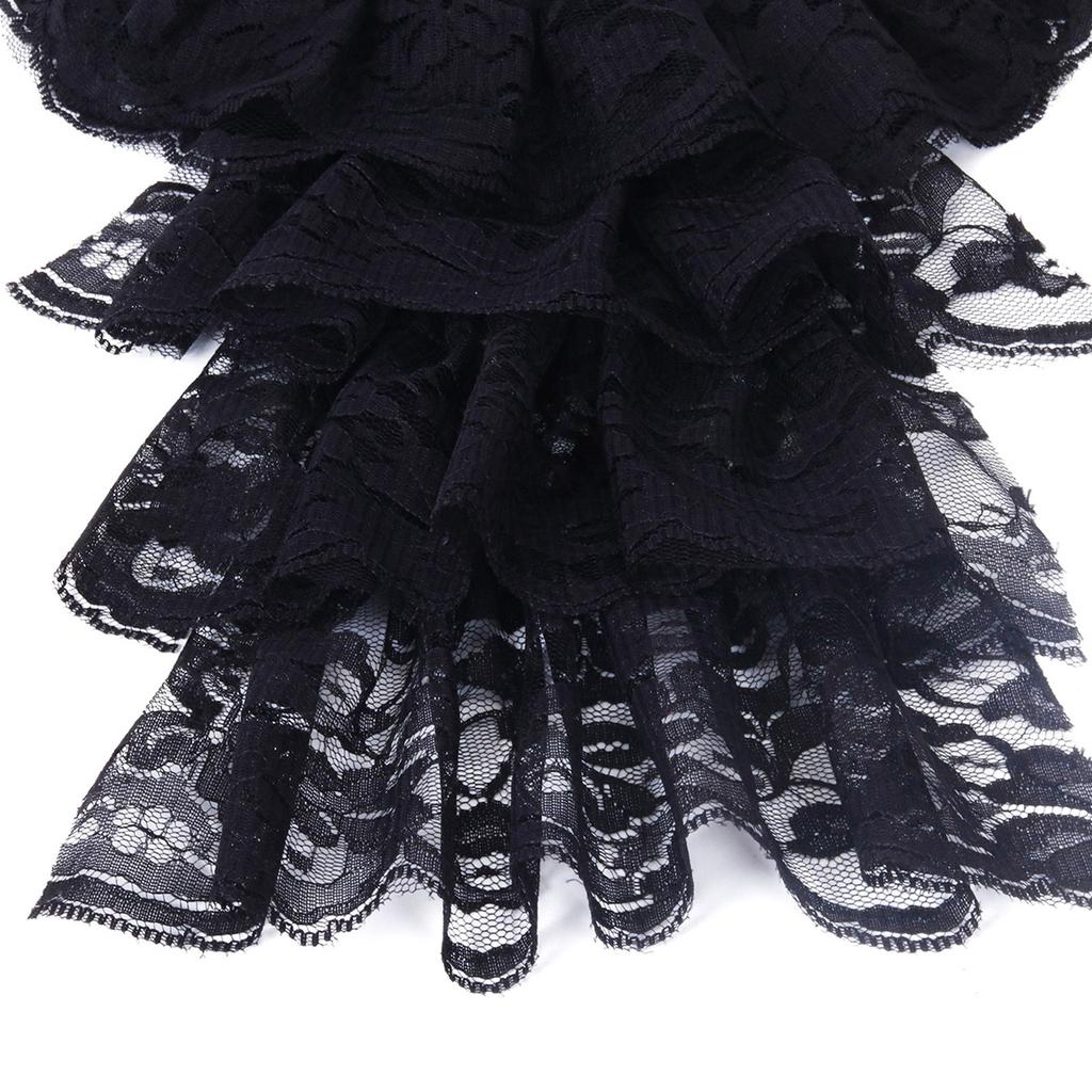Elegant Ruff Jabot Collar Multilayer Lace Collar for Masquerades Parties Cosplay Event Collar Costume Neckpiece All Age