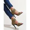 Sexy Leopard Print High Heel Fine Heel Sandals Women