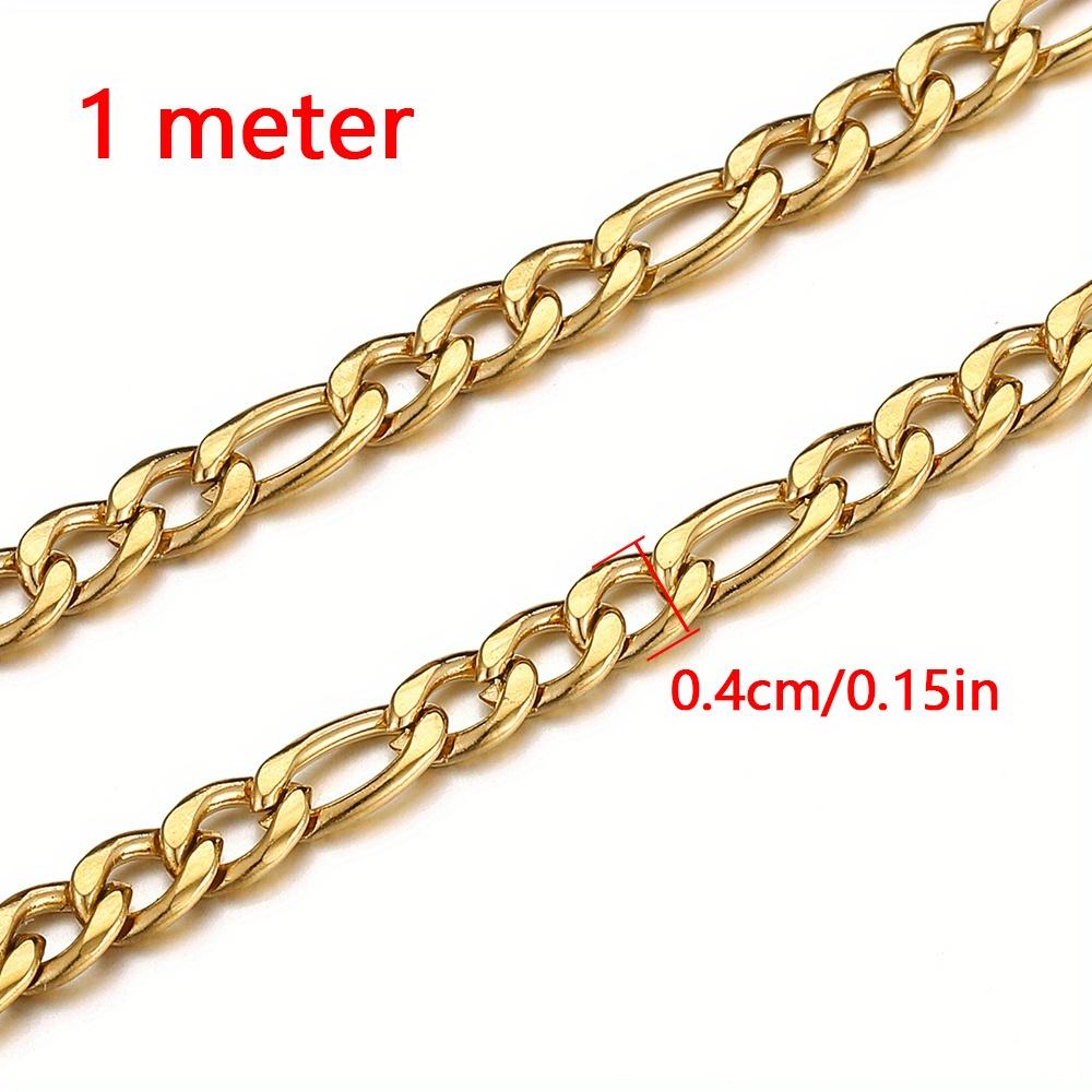 No Fade 1M 2Meter Stainless Steel Gold Plated Lips Chains DIY Chain for Needlework Necklace Bracelet Jewelry Making Accessories