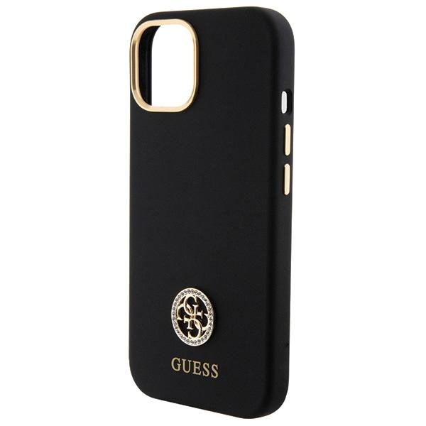 Guess Guhcp15Sm4Dgpk Iphone 15 / 14 / 136.1 Czarny/Black Hardcase Silicone Logo Strass 4G
