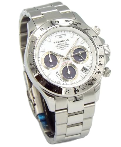 TECHNOS SOLAR WATCH Часы мужские Technos Solar Chronograph с питанием от света Белые TAE4001ASW [Параллельный импорт]
