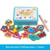 Montessori Wooden Magnetic Fishing Game Magnet Fish Catching Puzzle Educational Toys for Children Motor Skill Training Toy