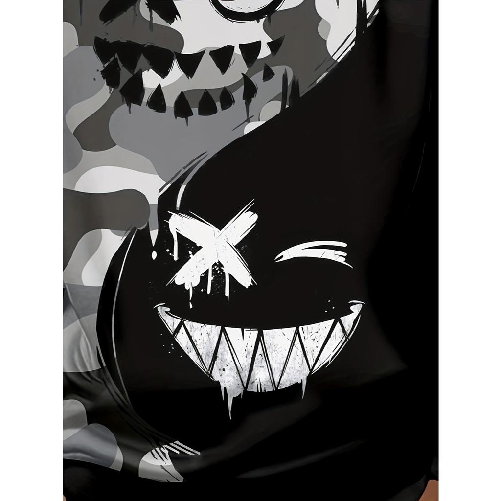 Trendy and fashionable children's hoodies in spring and autumn seasons, gray green black three tone striped 3D