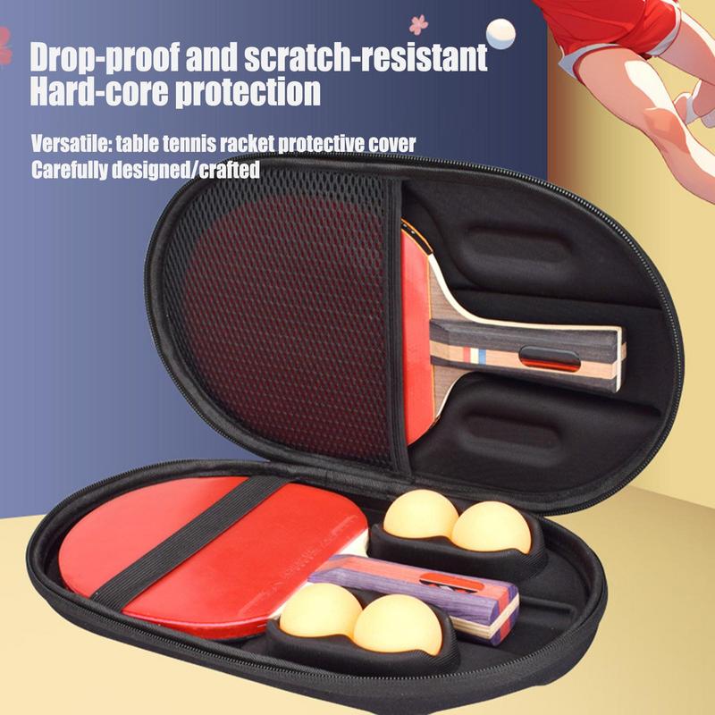 Table Tennis Racket Case Table Tennis Racket Storage Bag Hard Dustproof Protective Portable Zippered Cover For Equipment