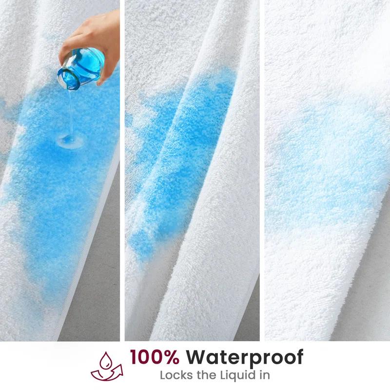 1 τεμ. Απαλό αδιάβροχο ελαστικό σεντόνι από πετσέτα, αναπνεύσιμο προστατευτικό στρώματος από πετσέτα, πλεκτό κάλυμμα κρεβατιού με βαθιά τσέπη