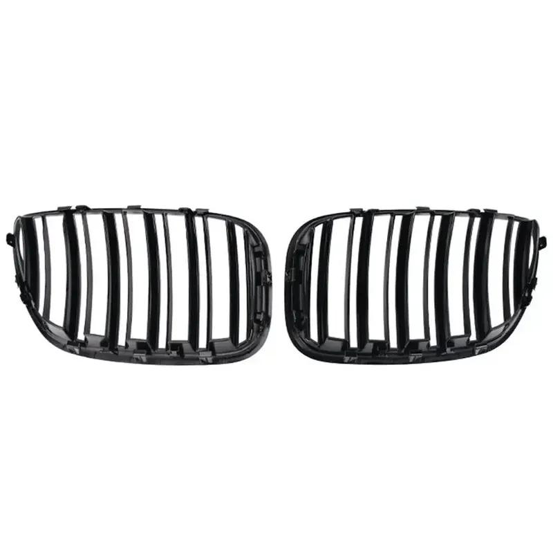 For BMW X5 E53 2004-2006 Front Hood Kidney Bumper Racing Grille Mesh Double Slat Style Grill Car Replacement Accessories Black