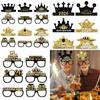 Party Year New Accessories Festive Photos Props Set With Paper Glasses Hat