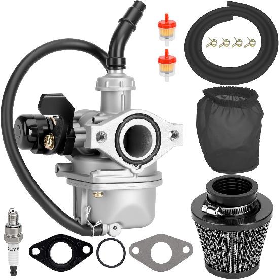 PZ19 Carburetor Kit for Chinese TaoTao 110cc 125cc 50cc 70cc 80cc 90cc ATV dirt bike go kart Coolster Apollo Baja Dirt Runner(black)
