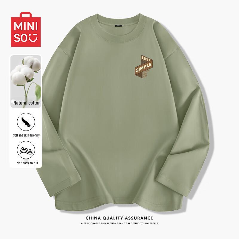MINISO Men s American Style Long Sleeve T-Shirt 2XL