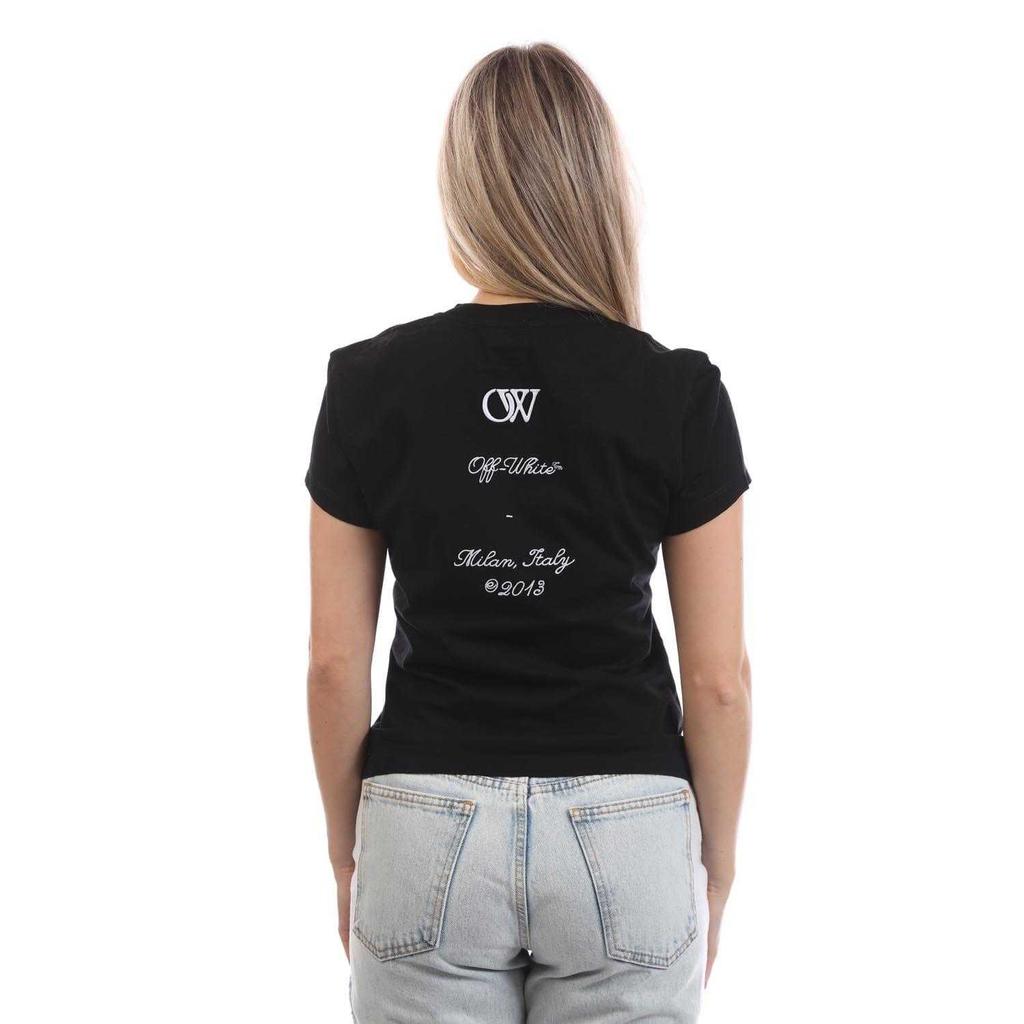 Off White Womens/Ladies Embroidered Fitted T-Shirt