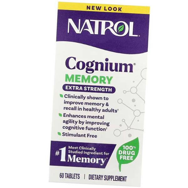 Гидролизат шелка протеина для памяти и концентрации, Cognium Memory Extra Strength 200, Natrol  60таб (72358038)