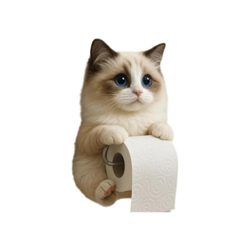 Feline Design Resin Wall Mounts Toilet Paper Holder Bathroom Storage Practical