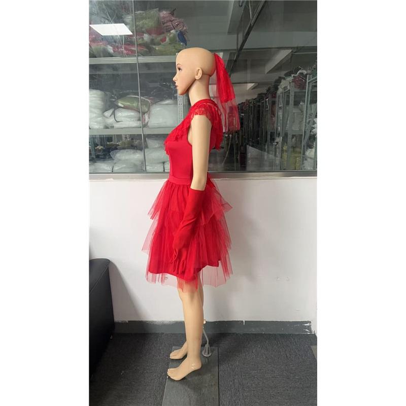 Grenzüberschreitende Unterwelt-Großmeisterin Lydia Cosplay Netzkleid Halloween Cosplay Bühnenbrautkostüm