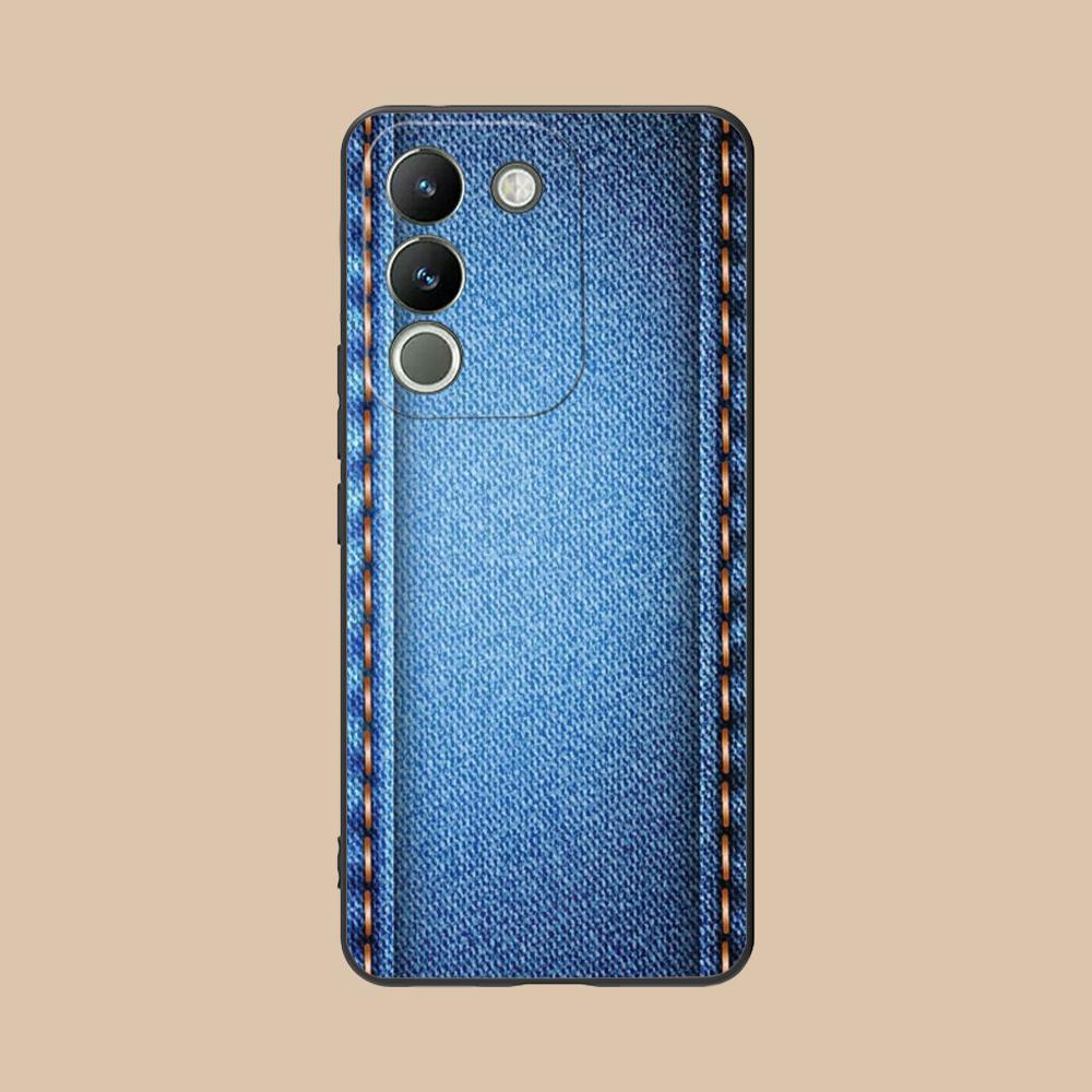 Jeans Texture Mobile Phone Case for VIVO V60 V50 V40 V30 V29 V27 V25 V23 Pro Lite 5G Colorful Printing Cover Luxury Cover Pretty