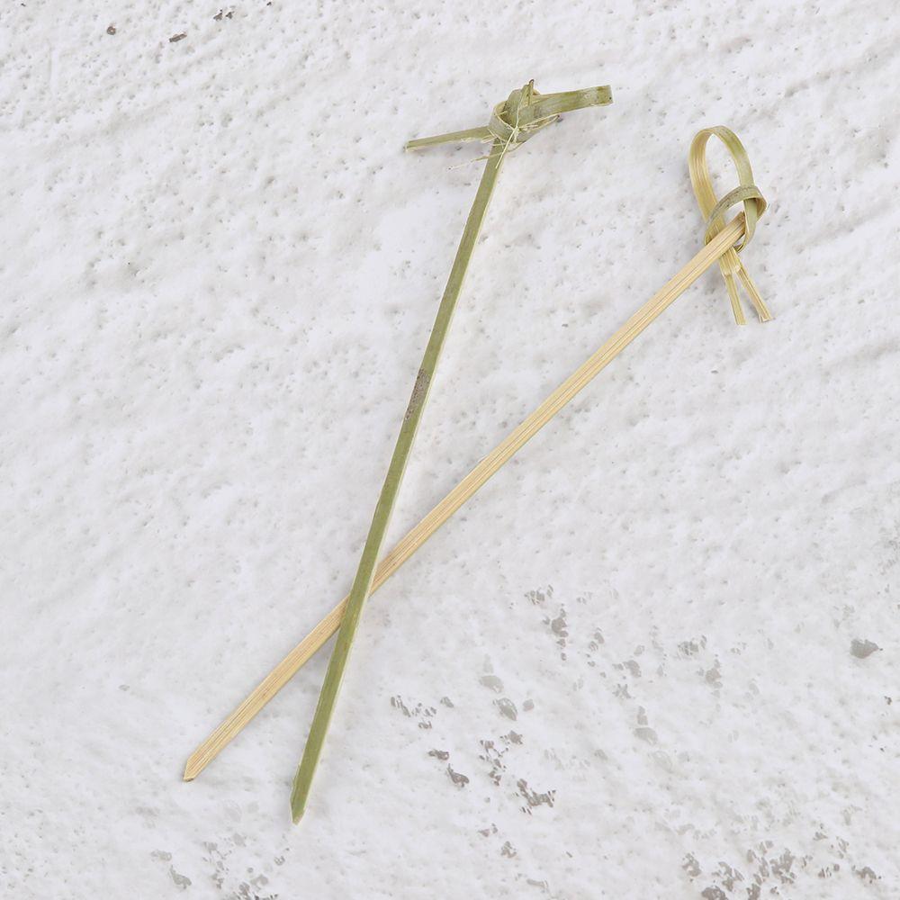 100pcs Disposable Party Decoration Bar Tool Cocktail Picks Bamboo Knot Skewers Fruit Forks Stick