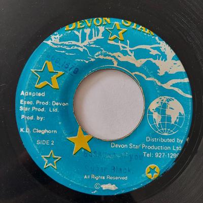 7inch Record SUGAR BLACK - Because Of You NONE Devon Star 1992 Jamaica Reggae, Ska & Dub Used